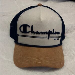 Champion Men's Cap - Cream, Navy, and Brown
